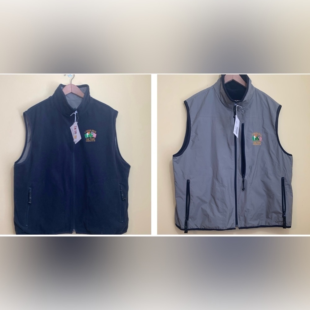 North End NWT Fleece Nylon Reversible O’Brien Bros Pub Tours Ezem Zipper Vest XL - Picture 4 of 17